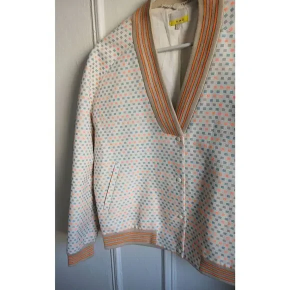 Hobbs london mens medium beige orange bomber jacket lightweight - Picture 5 of 9